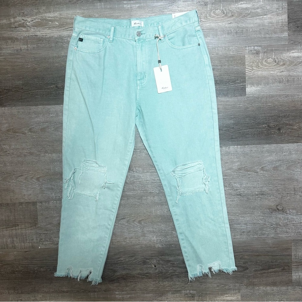 NEW KANCAN high rise mom jeans in seafoam - Picture 6 of 11